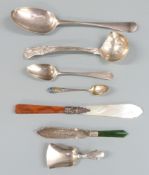 Georgian bottom hallmarked silver table spoon, London 1751, length 21cm, Georgian hallmarked