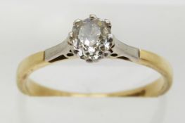 An 18ct gold ring set with a diamond of approximately 0.5ct, 2.6g, size N/O