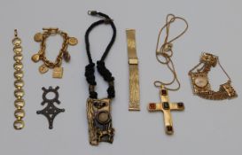 Vanderbilt bracelet, Anne Klein necklace, Corocraft watch bracelet, bespoke horse pendant, watch