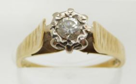 An 18ct gold ring set with a diamond of approximately 0.2ct, 3.3g, size L