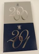 Royal Mint cased UK Proof sets for the Millennium year 2000 and 2001, with certificates