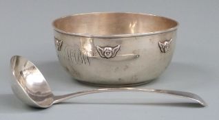 George V hallmarked silver sugar bowl with winged cherub decoration, Sheffield 1916 maker Joseph