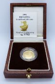 1994 proof gold Britannia £10 coin, cased with certificate no. 0782