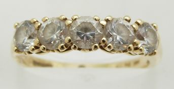 A 14k gold ring set with cubic zirconia, 3.1g, size M