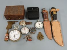 Quantity of collectables to include Goliath pocket watch, Smiths pocket watch with car dashboard