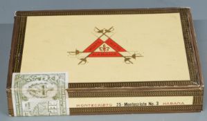 Twenty five Montecristo No.3 cigars, sealed in original box.