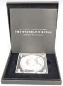Worcestershire Medal Service limited edition silver plated Waterloo medal with booklet, in fitted