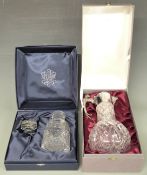 Francis Howard plated cut glass decanter with mask spout and dragon finial handle in fitted box