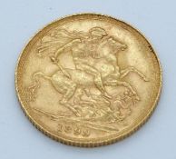 Victoria 1899 gold full sovereign, veiled head