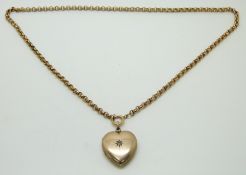 Victorian locket set with a diamond on a Victorian chain