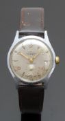 Oris gentleman’s wristwatch with inset subsidiary seconds dial, luminous hands, gold hour markers,
