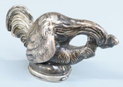 19th/early 20th century continental silver novelty snuff box modelled as a cockerel and hen