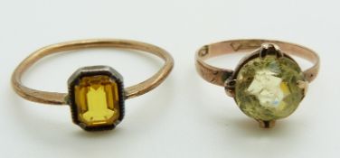 Victorian 9ct gold ring, London 1879, and another ring, 2.7g