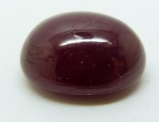 A loose 39ct ruby cabochon, origin believed to be Madagascar