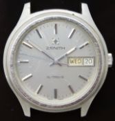 Zenith XL-Tronic gentleman's wristwatch ref. 01 0020 505 with day and date aperture, luminous hands,