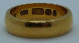 Victorian 22ct gold wedding band, Birmingham 1900, 7.5g, size J/K