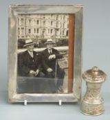 Hallmarked silver photograph frame to suit 6 x 4 inch photo together with a hallmarked silver