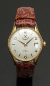 K Worcester gentleman's automatic wristwatch with date aperture, two-tone hands, gold hour