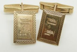 A pair of 9ct gold cufflinks, 6.8g
