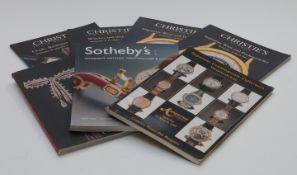 Fifty-seven mainly watch and clock auction catalogues for Christie's, Sotheby's, Antiquorum etc.