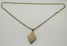 Victorian 9ct gold necklace (4.3g) and Victorian plated locket