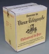 Case of twelve bottles of Chateauneuf du Pape Vieux Télégraphe 1988 red wine, 750ml, 13.5% vol,