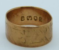 Victorian 18ct gold wedding band/ ring, Birmingham 1888, 2.8g, size D