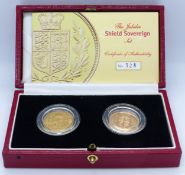 Jubilee sovereign pair set comprising 1862 young head Victoria gold full sovereign and a 2002