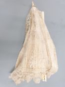 19th/early 20thC ivory handled lace parasol, overall length 64cm