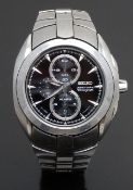 Seiko Arctura gentleman's alarm chronograph wristwatch ref. 7T62-0JA0 with inset subsidiary dials,