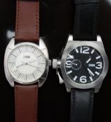 Two Storm gentleman's wristwatches Terrain with subsidiary date dial, white hands, black dial,