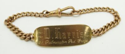 A 9ct gold identity bracelet, 14.7g