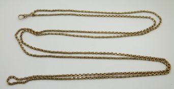 Victorian 9ct gold guard chain, 75cm long, 29.9g