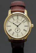 Christopher Ward C1 Russell gentleman's wristwatch with subsidiary seconds dial, stepped cream dial,