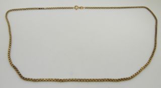 A 9ct gold box link necklace, 10.6g