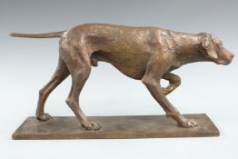 Sally Arnup limited edition (X/X) bronze pointer dog, with letter relating to the purchase from