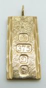 A 9ct gold ingot, 5.5g