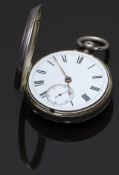 Richard Simms of Moreton-in-Marsh hallmarked silver open faced pocket watch with inset subsidiary
