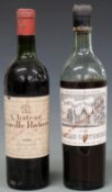 Two bottles of French red wine, Chateau Leoville Poyferre 1965, 750ml and Chateau Cantemerle 1938,