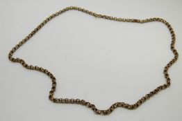 Victorian 9ct gold necklace made up of crescent shaped links, 9.7g