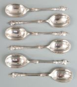 George V set of six hallmarked silver apostle spoons, Sheffield 1922 maker Atkin Brothers, weight