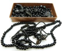 A collection of Victorian jet beads