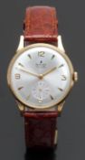 Rolex Tudor 9ct gold gentleman's wristwatch with inset subsidiary seconds dial, gold hands and