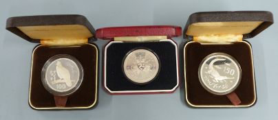 Royal Mint Conservation Coin Collection silver proof coins comprising Pakistan 150 and 100 rupees