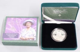 Royal Mint Queen Mother Centenary Year silver piedfort crown, cased with certificate