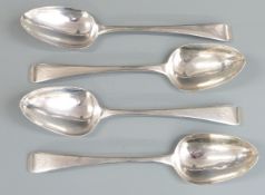 Set of four Peter, Ann & William Bateman hallmarked silver table spoons, London 1803, length