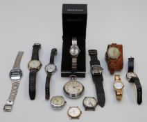 Twelve various ladies and gentleman's wrist and pocket watches including Ingersoll Triumph, Lanco,
