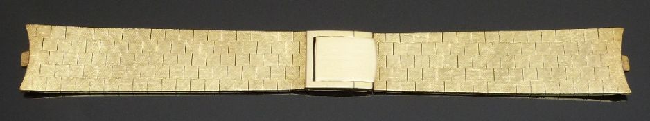 Girard Perregaux 18ct gold wristwatch bracelet to fit 18mm lugs, 15cm long, 42.8g.