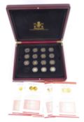 The World's Finest Gold Miniatures coin collection comprising fifteen 22ct and 24ct gold coins in