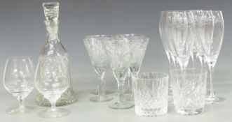 Quantity of branded and cut glasses for wines and spirits. Including Six Moet and Chandon